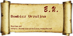 Bombicz Urzulina névjegykártya
